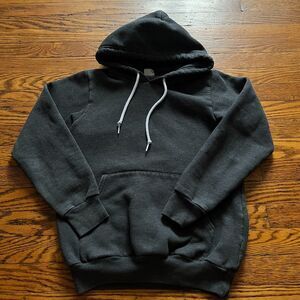 American Apparel F498 Fleece Hoodie XXS Dark Gray Pullover Sweatshirt